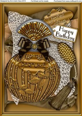 Gold Birthday Perfume A4 Picture Sheet
