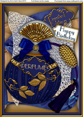 Blue Sapphire Birthday Perfume A4 Picture Sheet