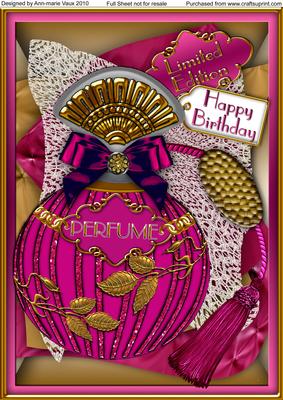 Pink Sapphire Birthday Perfume A4 Picture Sheet