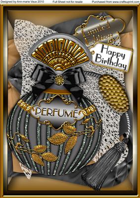 Silver Birthday Perfume A4 Picture Sheet