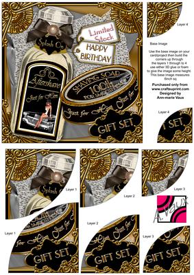 Black Aftershave 100th Birthday Gift Set 6in Duo Stacker