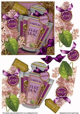 Art Deco Pure Lilac Perfume Mother Decoupage Step-bystep