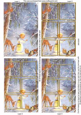 Angels in Animal Woods 3D Card Panels