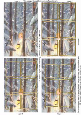 Angels in the Woods 3D Card Panels