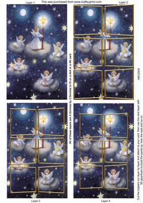 Angels Lite Up the Sky 3D Card Panels