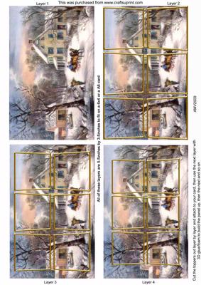 The Christmas Homestead 3D Card Panels