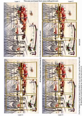 Travelling Home for Christmas 3D Card Panels