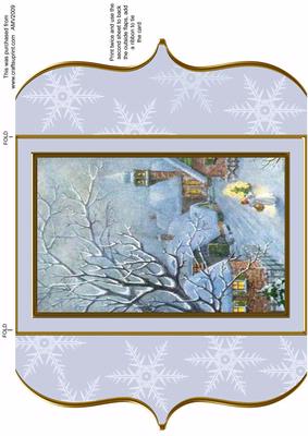 Angels Liting the Village Bracket Card