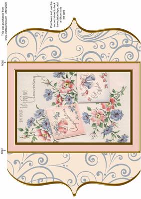 Floral Anniversary Wishes Bracket Card