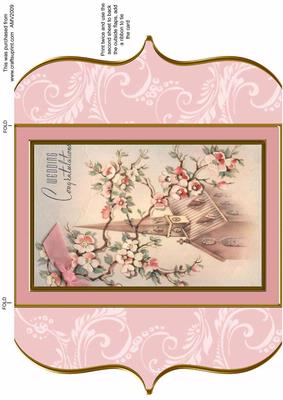 Wedding Blossom Church Bracket Card