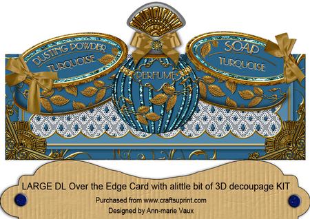 Turquoise Perfume, Soap, Powder Large Dl Ote Card Kit
