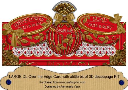 Ruby Gold Perfume, Soap, Powder Large Dl Ote Card Kit