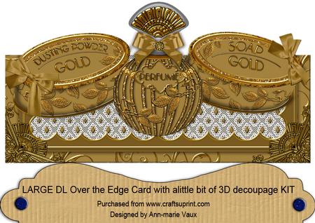 Gold Perfume, Soap, Powder Large Dl Ote Card Kit
