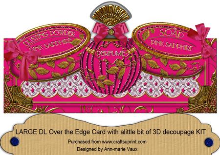 Pink Sapphire Perfume, Soap, Powder Large Dl Ote Card Kit