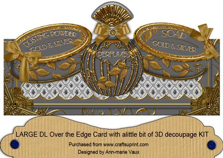 Silver Gold Perfume, Soap, Powder Large Dl Ote Card Kit