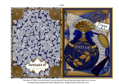Blue Sapphire Perfume 7x5inch Folded Quick Card