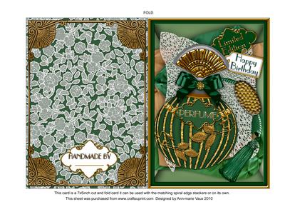 Emerald Perfume 7x5inch Folded Quick Card