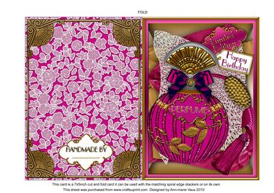 Pink Sapphire Perfume 7x5inch Folded Quick Card