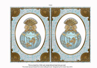 Aquamarine Perfume 7x5in Fancy Insert for Cards