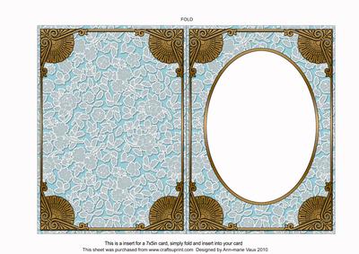 Aquamarine Perfume 7x5in Half Lace Insert for Cards