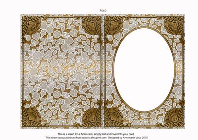 Gold Perfume 7x5in Half Lace Insert for Cards
