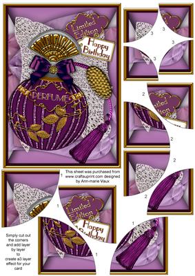 Amethyst Perfume 7x5inch All 4 Corner Stacker Card Front