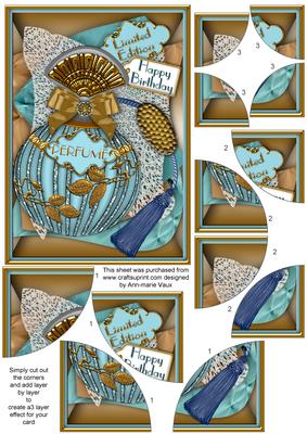 Aquamarine Perfume 7x5inch All 4 Corner Stacker Card Front