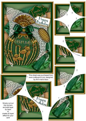 Emerald Perfume 7x5inch All 4 Corner Stacker Card Front
