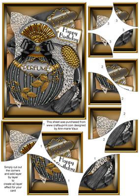 Silver Perfume 7x5inch All 4 Corner Stacker Card Front