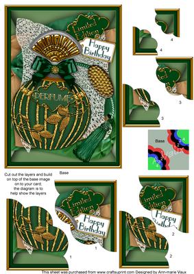Emerald Perfume 7x5inch Scalloped Duo Corner Stacker