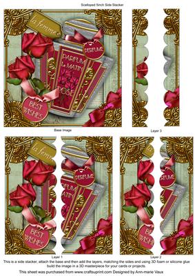Rose Perfume Best Wishes 5inch Scalloped Side Stacker