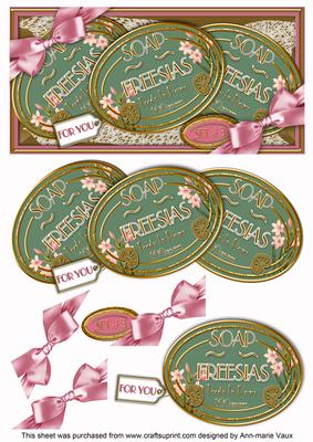 Freesias Soap Trio Gift Box Decoupage Step by Step Sheet