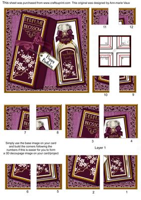 Plum Blossom Perfume Birthday Box 5in Corner Stacker