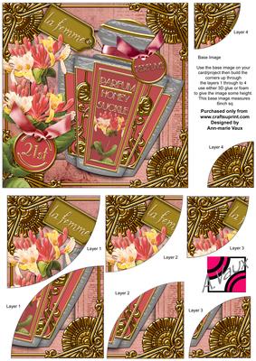 Honeysuckle Perfume 21st Birthday 6in Duo Corner Stacker