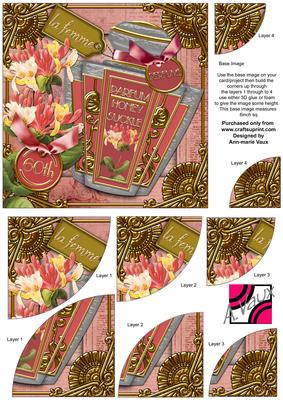 Honeysuckle Perfume 60th Birthday 6in Duo Corner Stacker