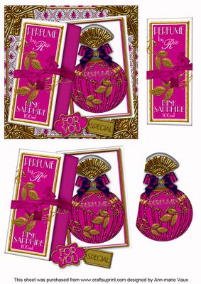 Pink Sapphire Boxed Perfume for You Decoupage Step-by-step