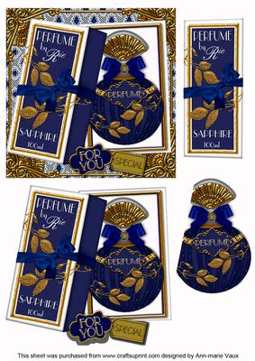 Blue Sapphire Boxed Perfume for You Decoupage Step-by-step