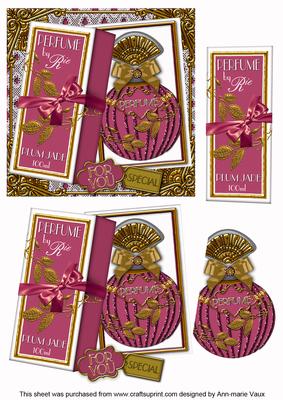 Plum Jade Boxed Perfume for You Decoupage Step-by-step