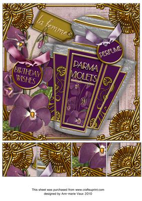Parma Violets Perfume Birthday 8in Topper Sheet