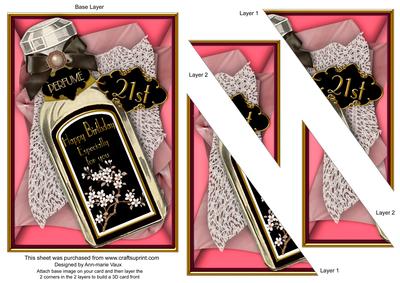 Black Blossom Perfume 21st Birthday 7x5in Triangle Stacker