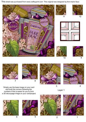 Pure Lilac Perfume Birthday 5in All 4 Corner Stacker
