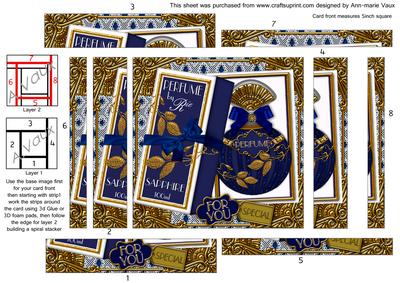 Blue Sapphire Boxed Perfume 5in Spiral Edge Stacker
