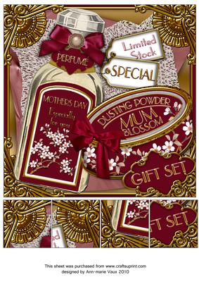 Mothers Day Blossom Perfume Gift Set 8in Topper Sheet