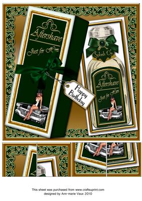 Racing Green Aftershave Birthday 8in Topper Sheet