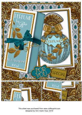 Aquamarine Boxed Perfume for You 8in Topper Sheet