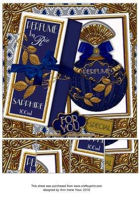 Blue Sapphire Boxed Perfume for You 8in Topper Sheet