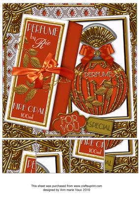 Fire Opal Boxed Perfume for You 8in Topper Sheet