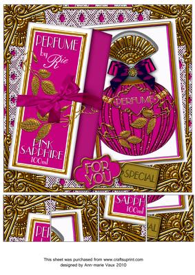 Pink Sapphire Boxed Perfume for You 8in Topper Sheet