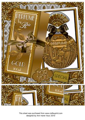 Gold Boxed Perfume for You 8in Topper Sheet