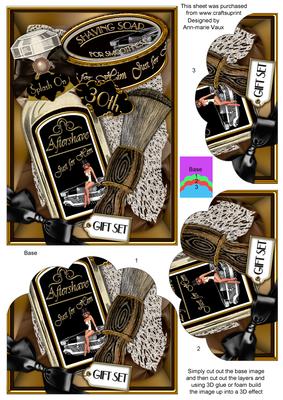 Aftershave 30th Birthday Set 7x5in Scallop Bottom Stacker